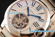 Cartier ballon bleu de Swiss Tourbillon Manual Winding Full Steel Case with White Dial and SS Strap