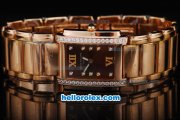 Patek Philippe Quartz Movement Diamond Bezel with Brown Dial and Full Gold--Lady size