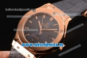 Hublot Classic Fusion 9015 Auto Rose Gold Case with Blue Dial and Blue Leather Strap