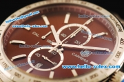 Tag Heuer Carrera Chronograph Miyota Quartz Movement Full Steel with Brown Dial and Stick Markers-7750 Coating Case
