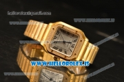 Cartier Santos De Cartier Yellow Gold Miyota 9015 Auto With Diamonds Bezel WJSA0010