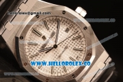 Audemars Piguet Royal Oak 41mm White Dial Automatic Clone Ap 3120 Movement Black Leather 15400ST.OO.1220ST.02 JH