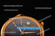 Rolex Cellini Time Asia 2813 Automatic Yellow Gold Case with Black/Blue Dial and Stick Markers