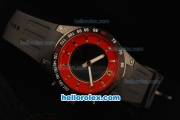 Ferrari Lap Time Chronograph Quartz Movement PVD Case with Red/Black Dial and Black Rubber Strap