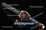 Longines Master Moonphase Miyota OS10 Quartz with Date Rose Gold Case with Black Dial and Stick Markers - Rose Gold Bezel