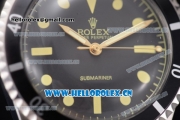 Rolex Submariner Vintage Asia 2813 Automatic Steel Case with Black Dial Black Nylon Strap and Dot Markers