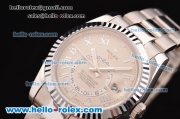 Rolex Sky-Dweller Asia 2813 Automatic Steel Case/Strap with Grey Dial and Roman Markers