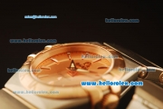 Omega Constellation Swiss Quartz Steel Case with Rose Gold Bezel and Rose Gold Dial-Rose Gold Stick Markers