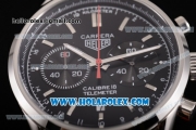 Tag Heuer Carrera Calibre 18 Chronograph Miyota Quartz Steel Case with Black Dial and Silver Stick Markers