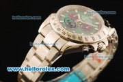 Rolex Daytona II Chronograph Swiss Valjoux 7750 Automatic Movement Full Steel with Green Dial and White Markers