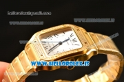 Cartier Santos De Cartier Yellow Gold Miyota 9015 Auto With Diamonds Bezel WJSA0010