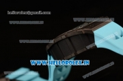 Richard Mille RM11-03 Swiss Valjoux 7750 Automatic Carbon Fiber Case Skeleton Dial With Arabic Numeral Markers Blue Rubber Strap 1:1 Original(KV)