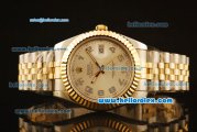 Rolex Datejust II Swiss ETA 2836 Automatic Full Steel with Yellow Gold Bezel and Silver Dial-Two Tone Strap