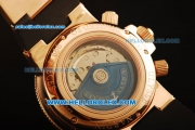 Ulysse Nardin Maxi Marine Chronograph Swiss Valjoux 7750 Automatic Movement Rose Gold Case with Black/White Dial