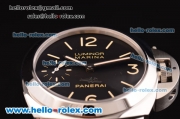 Panerai Luminor Marina Swiss ETA 6497 Manual Winding Steel Case with Black Dial and Brown Leather Strap