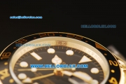 Rolex GMT-Master II Oyster Perpetual Automatic Full Gold with Black Dial and White Round Bearl Marking-Small Calendar