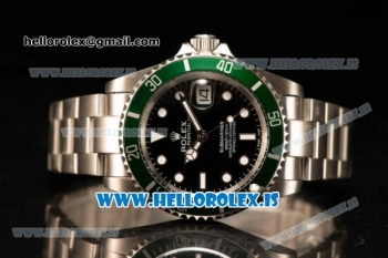 Rolex Submariner Steel Case With 2813 Automatic Movement Black Dial With Green Bezel