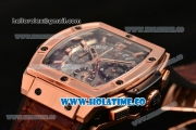 Hublot MP-06 Senna Chrono Miyota OS20 Quartz Rose Gold Case with Skeleton Dial and Stick Markers