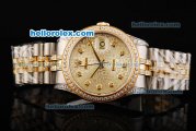 Rolex Datejust Automatic Movement with Diamond Bezel/ Markers and Two Tone Strap