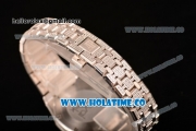 Audemars Piguet Royal Oak 33MM Miyota Quartz Diamonds/Steel Case with White Dial Stick Markers and Diamonds Bezel (EF)