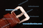 Panerai Luminor Marina PAM 351 Swiss Valjoux 7750 Automatic Titanium Case with Brown Dial and Brown Leather Strap-1:1 Original