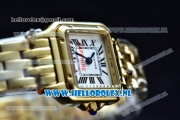 Cartier Santos 100 Japanese Miyota Quartz Yellow Gold Case with White Dial Roman Numberal Markers and Yellow Gold Bracelet