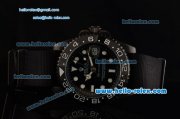 Rolex Pro-Hunter GMT-Master Asia 2813 Automatic PVD Case with Black Nylon Strap and Black Dial Stick Markers