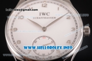 IWC Portuguese Asia 6497 Manual Winding Steel Case with White Dial and Arbaic Numeral Markers