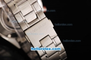 Tag Heuer Carrera Caliber 16 Swiss Valjoux 7750 Automatic Movement Silver Case with Black Bezel-Black Dial