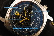 Ferrari California Chronograph Miyota Quartz Movement 7750 Coating Case with Black Dial and Black Leather Strap