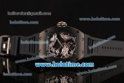 Richard Mille Tourbillon RM 057 Dragon Swiss ETA 2824 Automatic PVD Case with Black Rubber Strap and Silver Dragon Dial - 1:1 Original