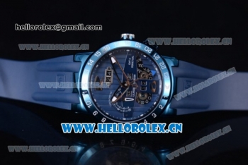 Ulysse Nardin Executive Dual Time & Big Date Asia ST25 Automatic Steel Case Blue Dial White Markers and Blue Rubber Strap