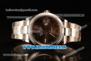 Rolex Datejust Oyster Perpetual Swiss ETA 2836 Automatic Steel Case Roman Numeral Markers With Brown Dial Steel Bracelet (BP)