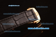 Omega Railmaster Automatic ETA Coating Gold Case with Black Dial and Black Leather Strap