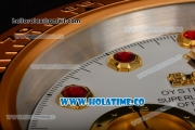 Rolex Daytona Swiss Quartz Yellow Gold Case with White Dial Red Diamonds Markers - Wall Clock