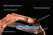 Audemars Piguet Royal Oak 33MM Miyota Quartz Rose Gold Case/Bracelet with Blue Dial and Stick Markers (EF)