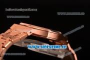 Audemars Piguet Royal Oak 33MM Miyota Quartz Rose Gold Case/Bracelet with Blue Dial and Stick Markers (EF)