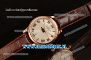 Chopard L.U.C 9015 Auto Rose Gold Case with White Dial and Brown Leather Strap - 1:1 Original (JF)