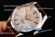 Omega Seamaster Asia 4813 Automatic Steel Case with Silver Dial and Gold Markers-Brown Leather Strap