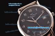 IWC Portofino Swiss ETA 2892 Automatic Steel Case with Silver Arabic Numeral Markers and Black Dial