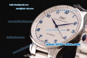 IWC Portuguese 2813 Automatic Steel Case with White Dial Stainless Steel Strap and Blue Numeral Markers