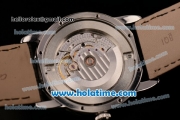 Cartier Ronde Solo Swiss ETA 2836 Automatic Steel Case with Black Leather Strap White Dial and Diamond Markers
