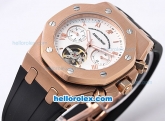 Audemars Piguet Royal Oak Offshore Tourbillon Automatic Rose Gold Case and Bezel with White Dial