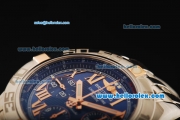 Breitling Chronomat B01 Chronograph Swiss Valjoux 7750 Automatic Movement Full Steel with Blue Dial and Rose Gold Markers