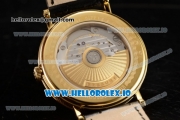 Breguet Classique Japanese Miyota 9015 Automatic Movement Yellow Gold White Dial and Roman Numeral Markers Leather Strap (FF)