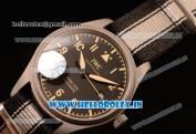 IWC Pilot's Watch Mark XVIII Miyota 9015 Automatic Steel Case Black Dial With Arabic Numeral Markers Brown Nylon Strap