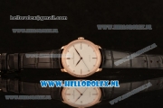 Girard Perregaux 1966 9015 Auto Rose Gold Case with White Dial and Black Leather Strap