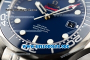 Omega Seamaster Diver 300 M Swiss ETA 2824 Automatic Stainless Steel Case/Bracelet with Ceramic Bezel Blue Dial - 1:1 Original