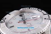 Rolex Yacht-Master Oyster Perpetual Chronometer Automatic with White Shell Dial,White Bezel and Diamond Marking-Small Calendar