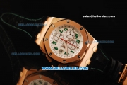 Audemars Piguet Royal Oak Offshore Swiss Valjoux 7750 Automatic Movement Rose Gold Case with Green Arabic Nunmerals Black Leather Strap - Run 12@Sec Pride of Mexico Limited Editon